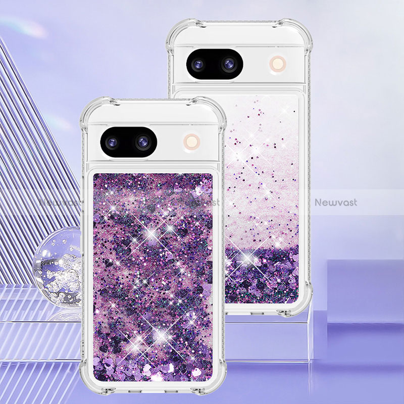 Silicone Candy Rubber TPU Bling-Bling Soft Case Cover YB3 for Google Pixel 8a 5G Purple