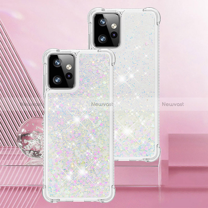 Silicone Candy Rubber TPU Bling-Bling Soft Case Cover YB3 for Motorola Moto G Power 5G (2023) Silver