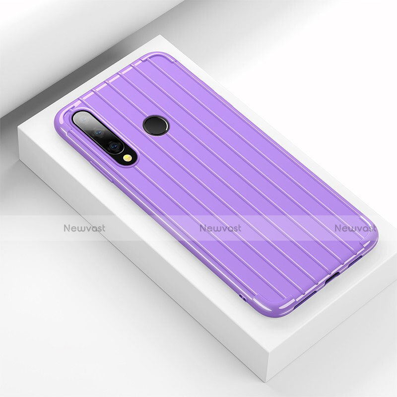 Silicone Candy Rubber TPU Line Soft Case Cover C01 for Huawei Honor 20 Lite Purple