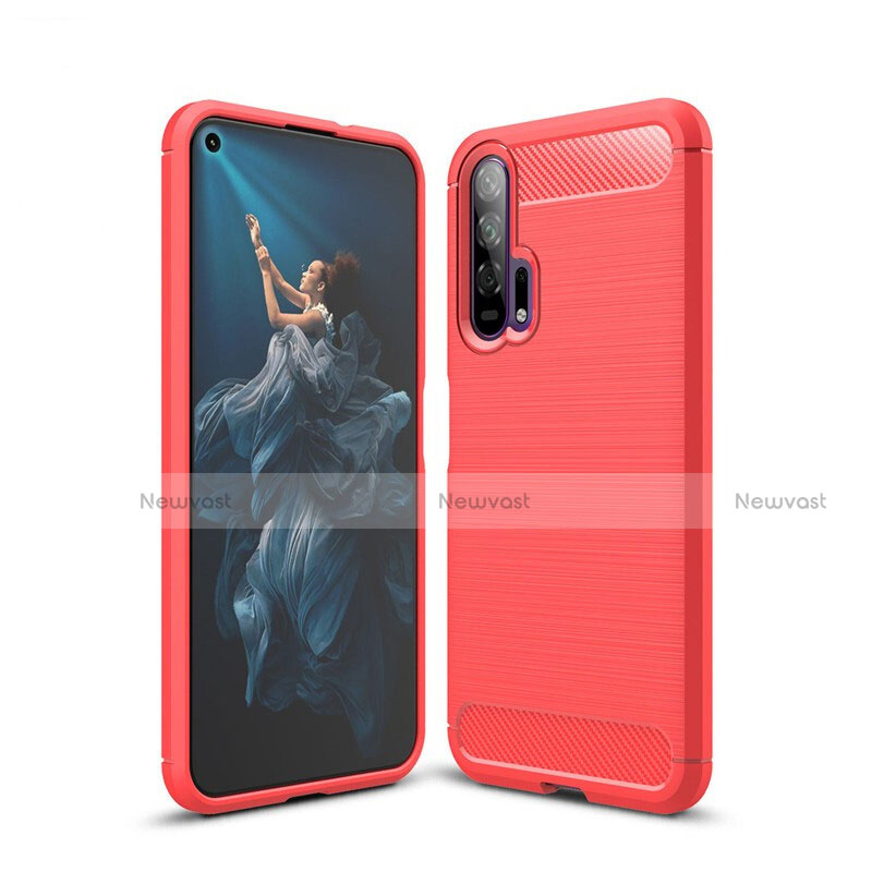 Silicone Candy Rubber TPU Line Soft Case Cover C01 for Huawei Honor 20 Pro Red