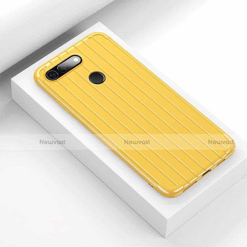 Silicone Candy Rubber TPU Line Soft Case Cover C01 for Huawei Honor V20 Yellow