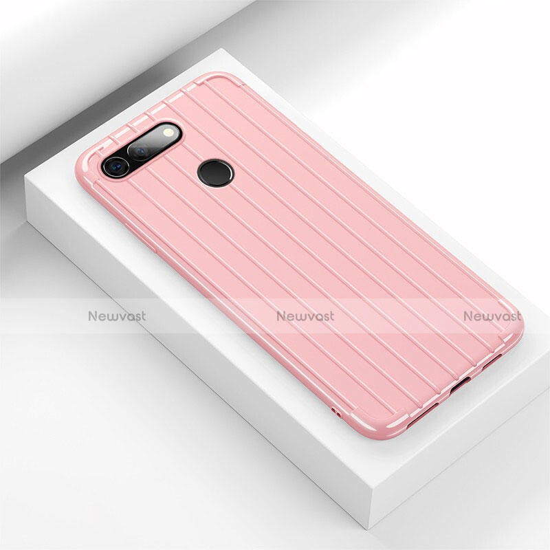 Silicone Candy Rubber TPU Line Soft Case Cover C01 for Huawei Honor View 20 Pink