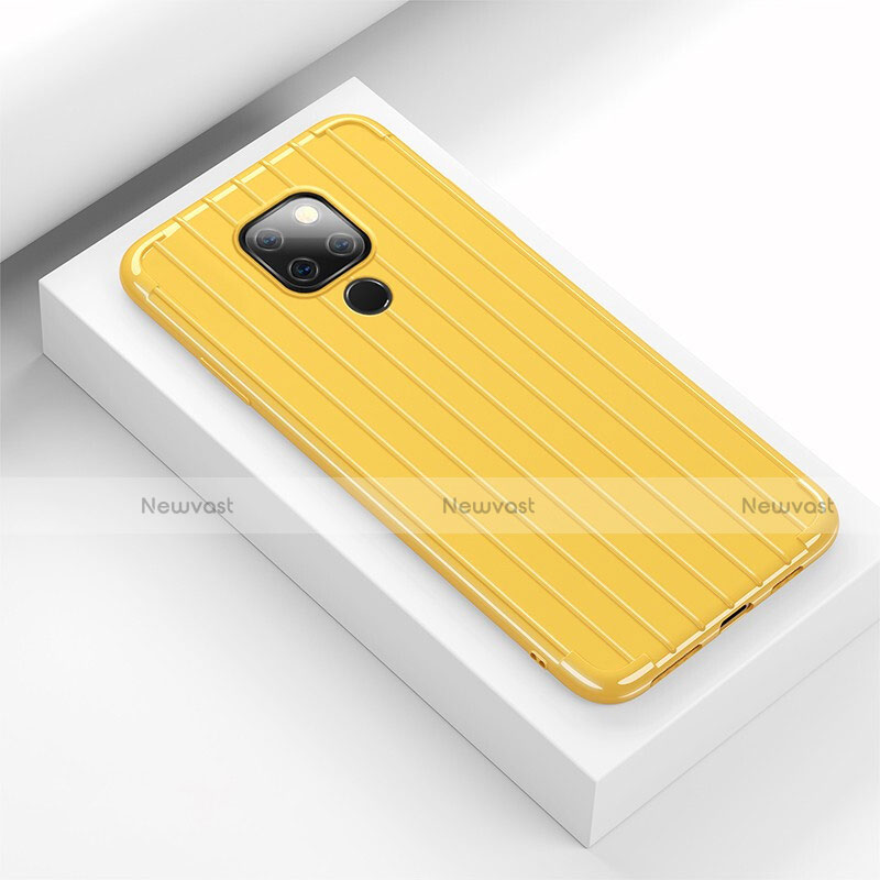 Silicone Candy Rubber TPU Line Soft Case Cover C01 for Huawei Mate 20 X 5G Yellow