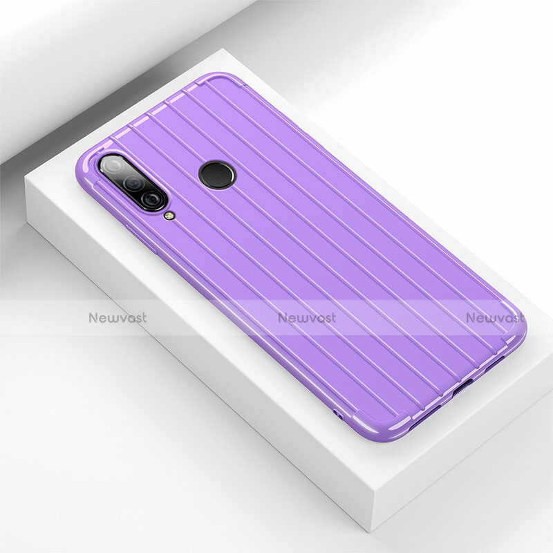 Silicone Candy Rubber TPU Line Soft Case Cover C01 for Huawei Nova 4e Purple