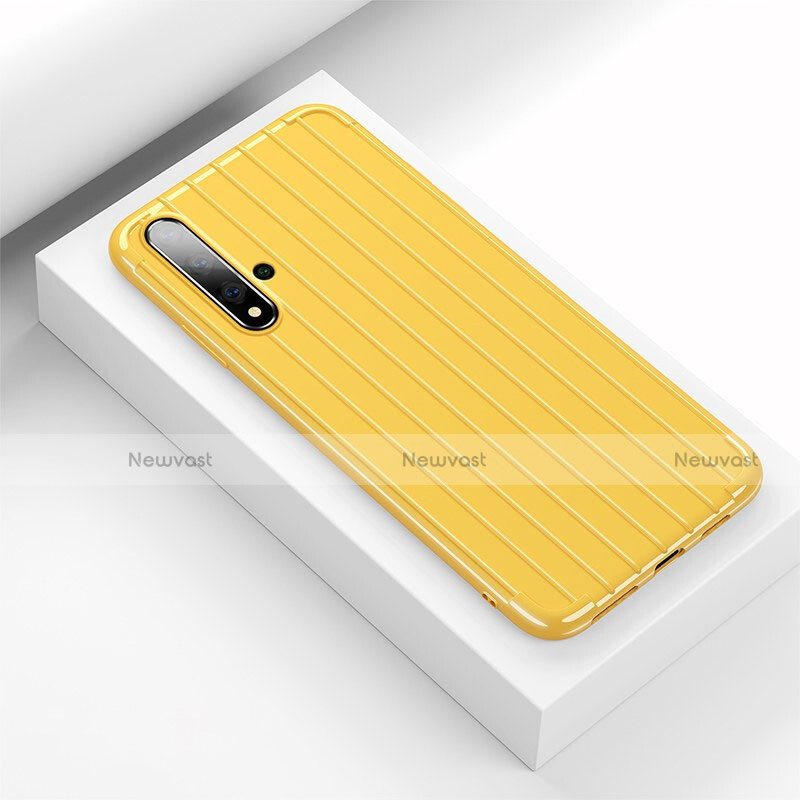 Silicone Candy Rubber TPU Line Soft Case Cover C01 for Huawei Nova 5 Yellow