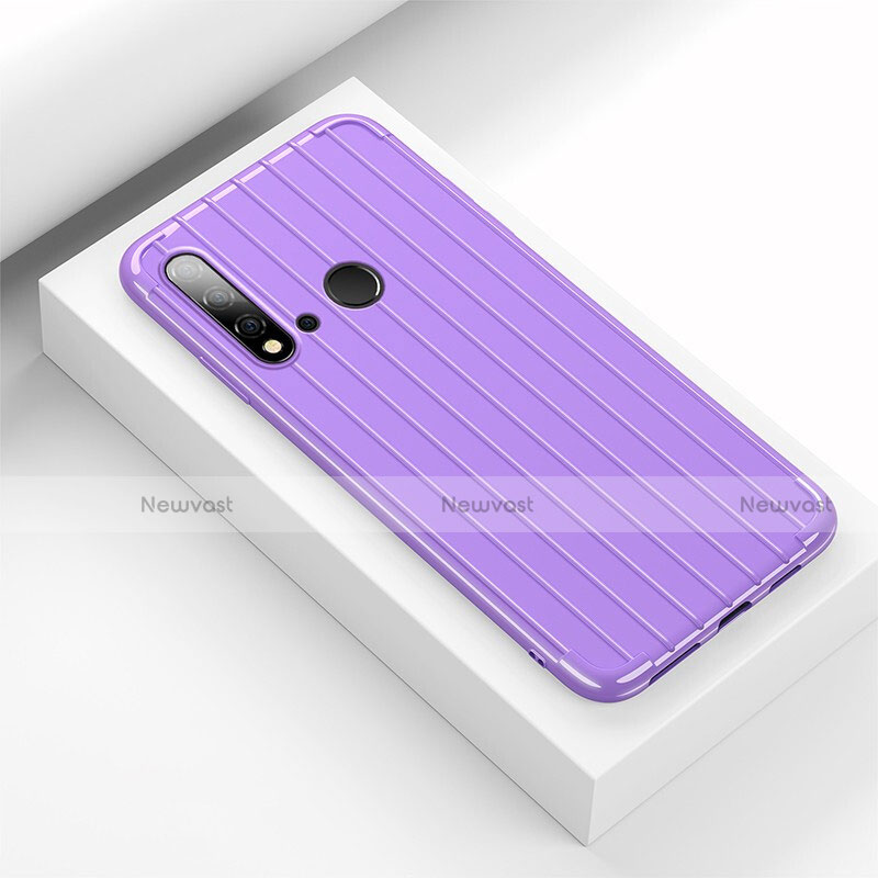 Silicone Candy Rubber TPU Line Soft Case Cover C01 for Huawei Nova 5i Purple