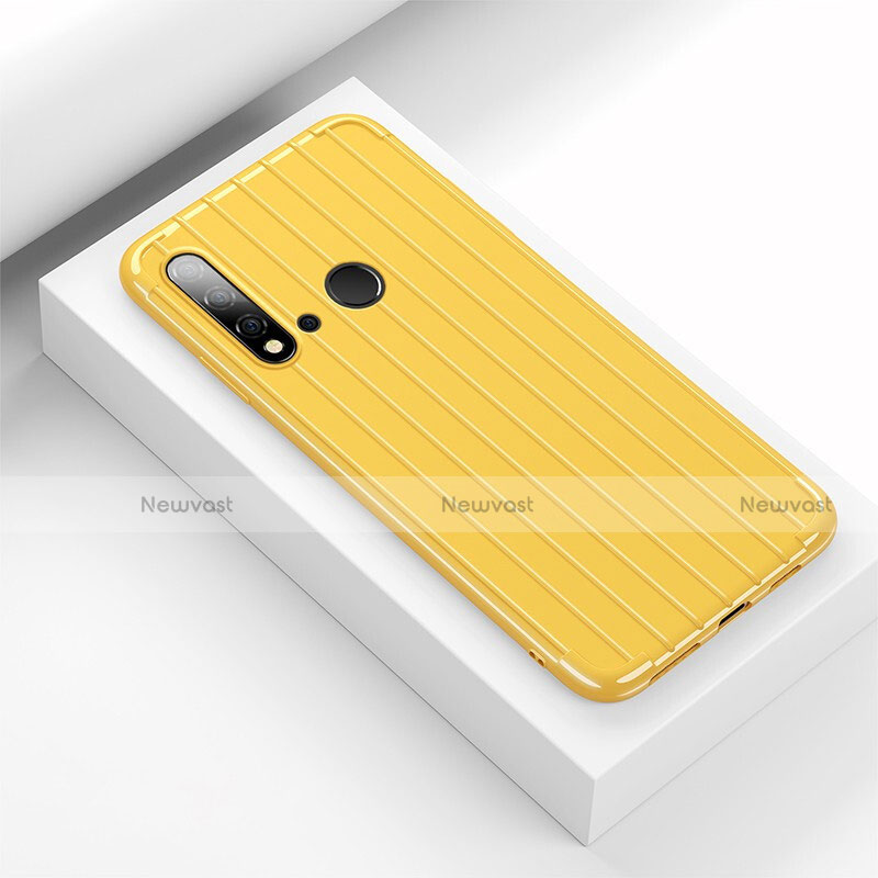 Silicone Candy Rubber TPU Line Soft Case Cover C01 for Huawei Nova 5i Yellow