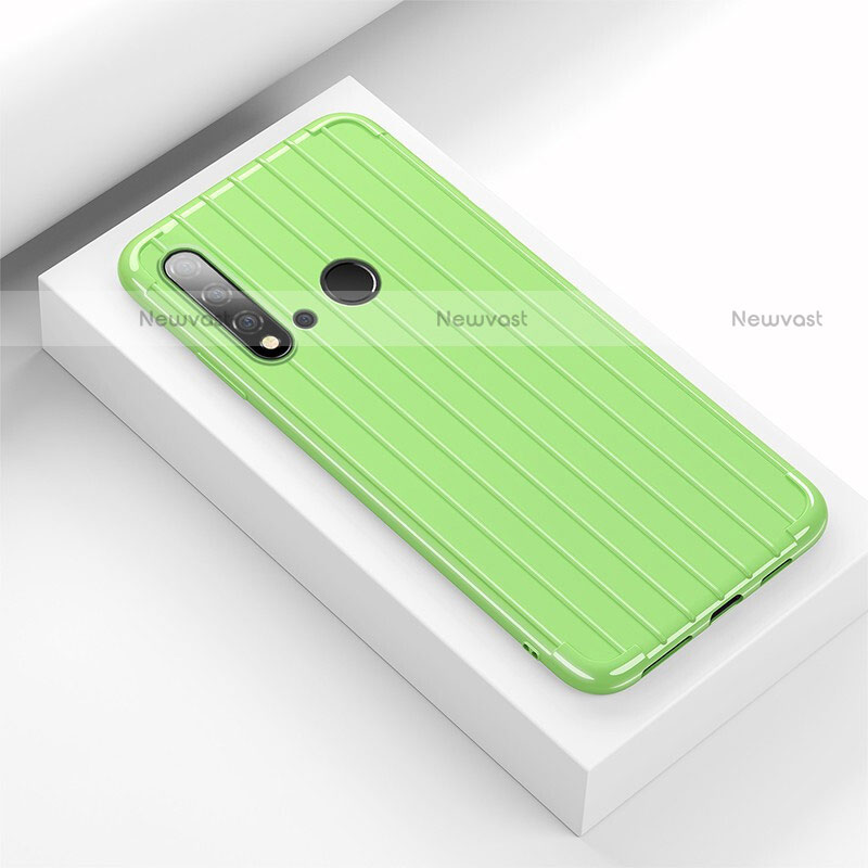 Silicone Candy Rubber TPU Line Soft Case Cover C01 for Huawei P20 Lite (2019) Green