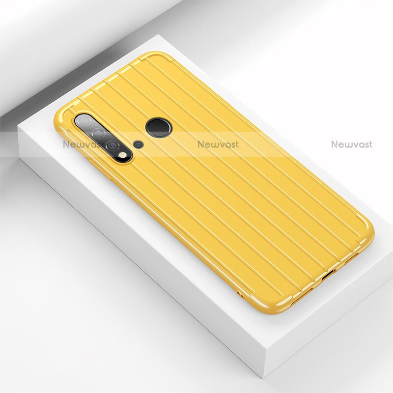 Silicone Candy Rubber TPU Line Soft Case Cover C01 for Huawei P20 Lite (2019) Yellow