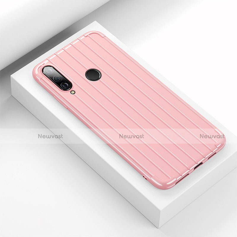 Silicone Candy Rubber TPU Line Soft Case Cover C01 for Huawei P30 Lite New Edition Pink