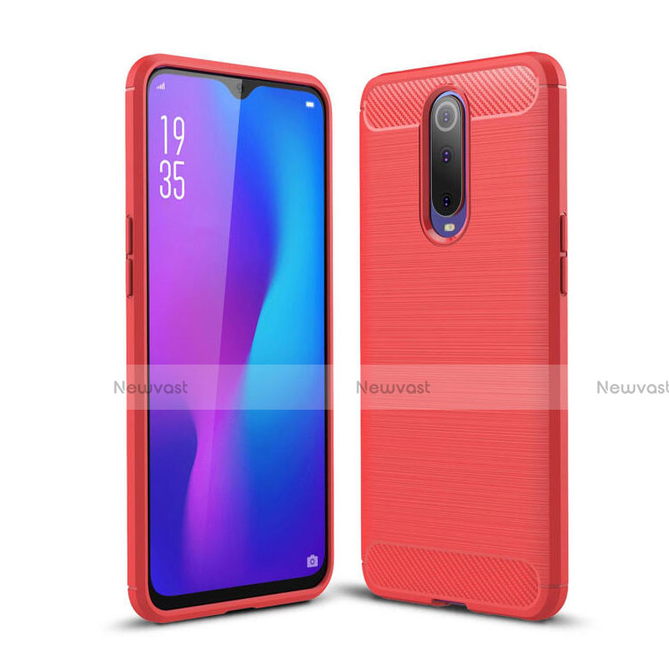 Silicone Candy Rubber TPU Line Soft Case Cover C01 for Oppo R17 Pro Red