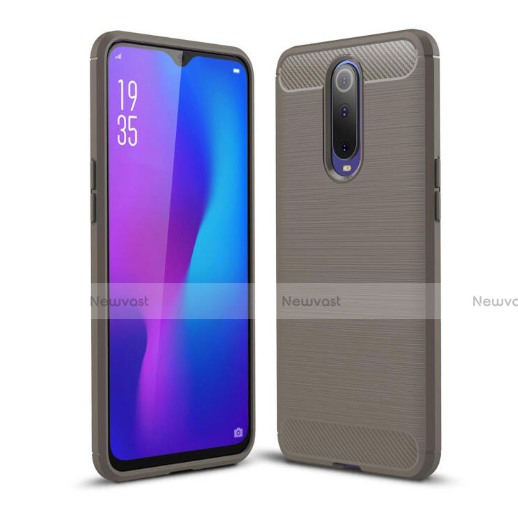 Silicone Candy Rubber TPU Line Soft Case Cover C01 for Oppo RX17 Pro Gray