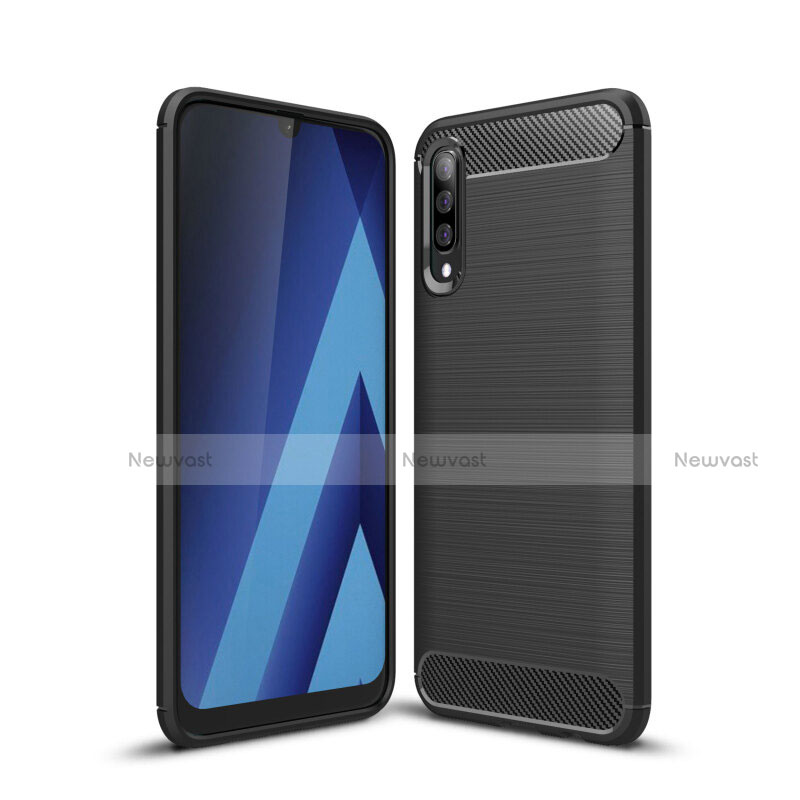 Silicone Candy Rubber TPU Line Soft Case Cover C01 for Samsung Galaxy A70 Black