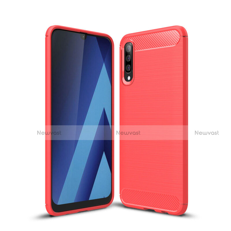 Silicone Candy Rubber TPU Line Soft Case Cover C01 for Samsung Galaxy A70S Red