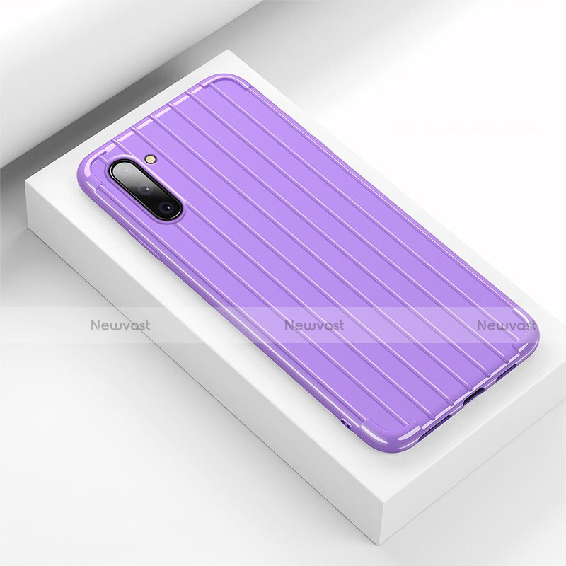 Silicone Candy Rubber TPU Line Soft Case Cover C01 for Samsung Galaxy Note 10 5G Purple