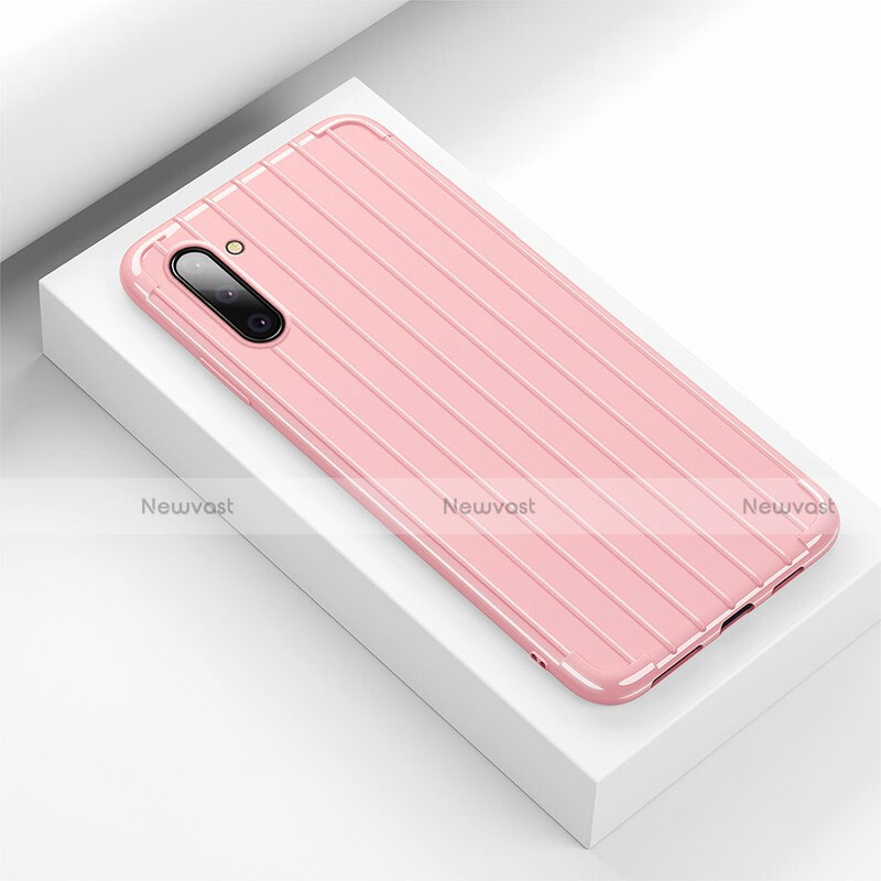 Silicone Candy Rubber TPU Line Soft Case Cover C01 for Samsung Galaxy Note 10 Pink