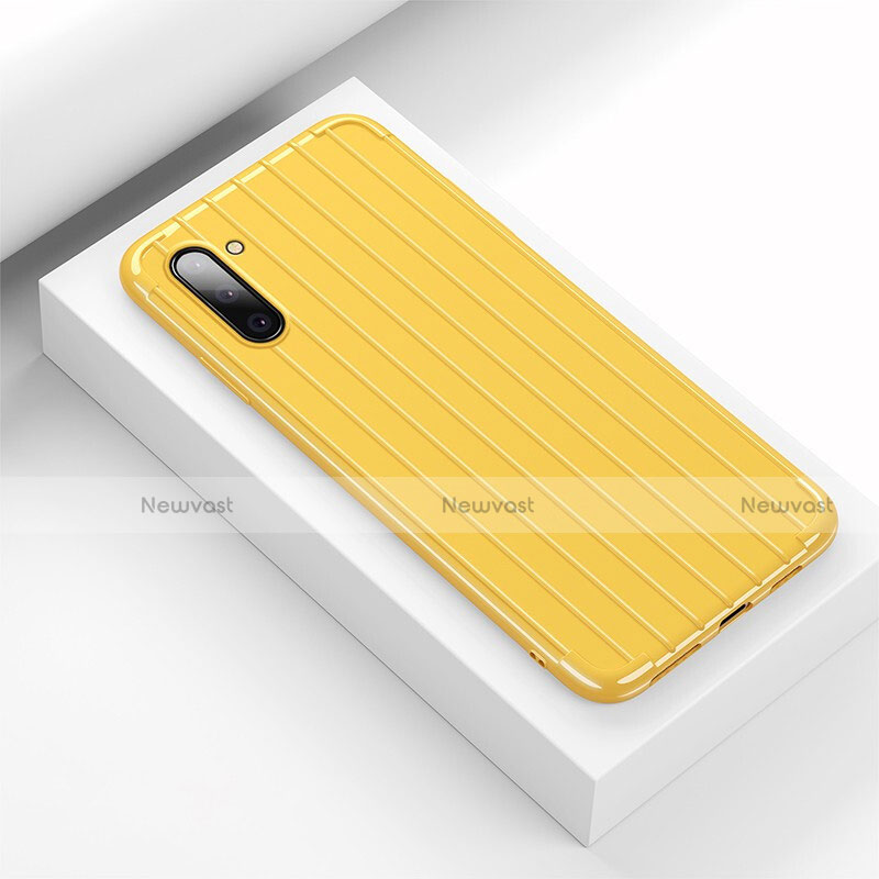 Silicone Candy Rubber TPU Line Soft Case Cover C01 for Samsung Galaxy Note 10 Yellow