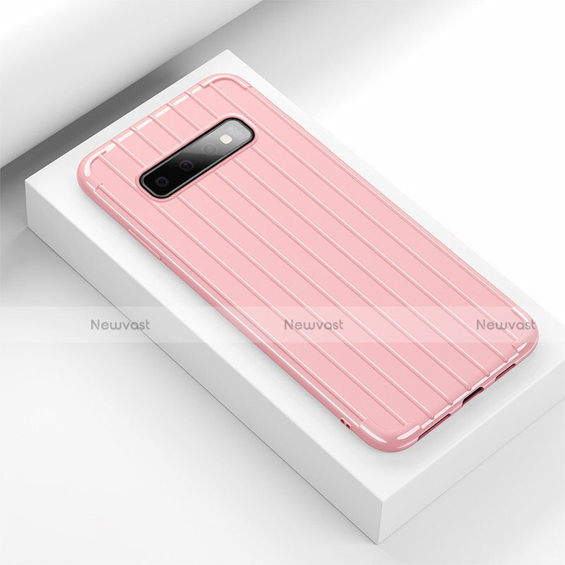 Silicone Candy Rubber TPU Line Soft Case Cover C01 for Samsung Galaxy S10 5G Pink