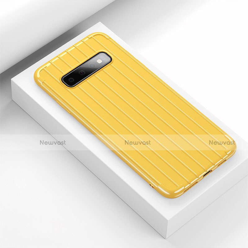 Silicone Candy Rubber TPU Line Soft Case Cover C01 for Samsung Galaxy S10 Yellow