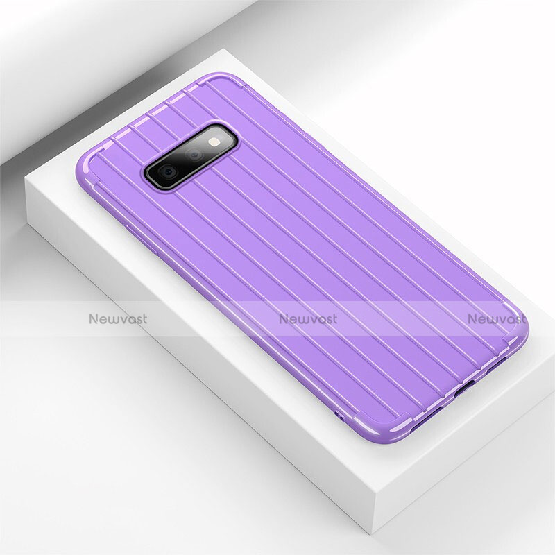 Silicone Candy Rubber TPU Line Soft Case Cover C01 for Samsung Galaxy S10e Purple