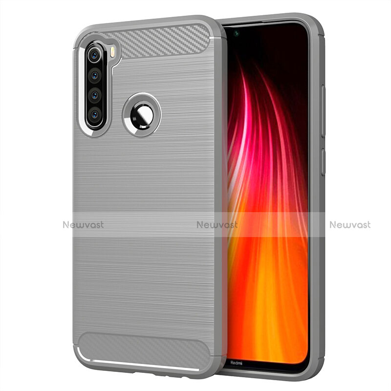 Silicone Candy Rubber TPU Line Soft Case Cover C01 for Xiaomi Redmi Note 8 Silver