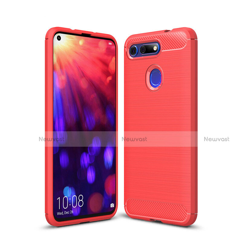 Silicone Candy Rubber TPU Line Soft Case Cover C02 for Huawei Honor V20 Red