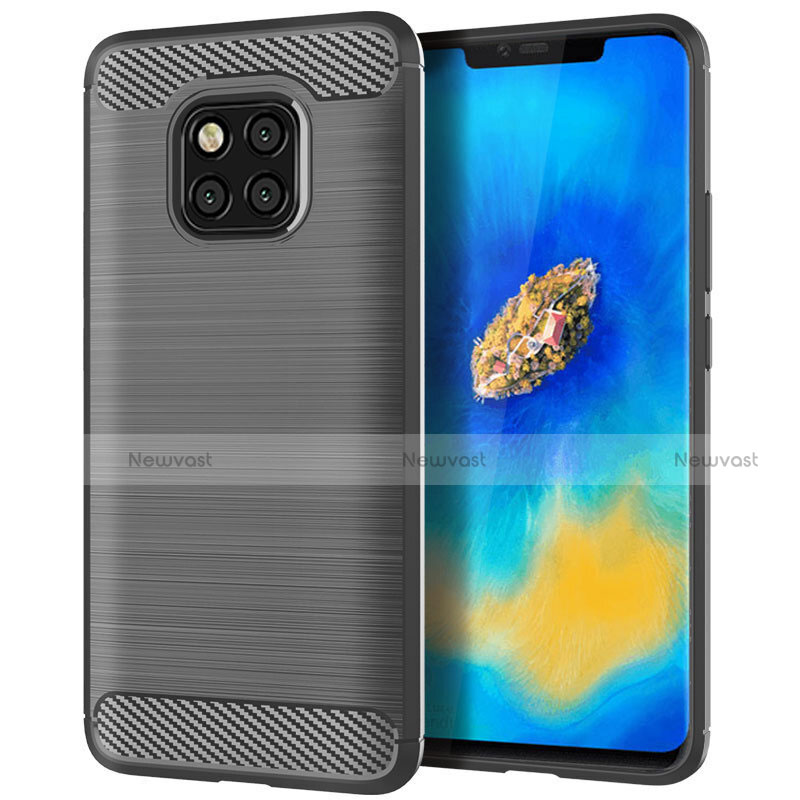 Silicone Candy Rubber TPU Line Soft Case Cover C02 for Huawei Mate 20 Pro Gray