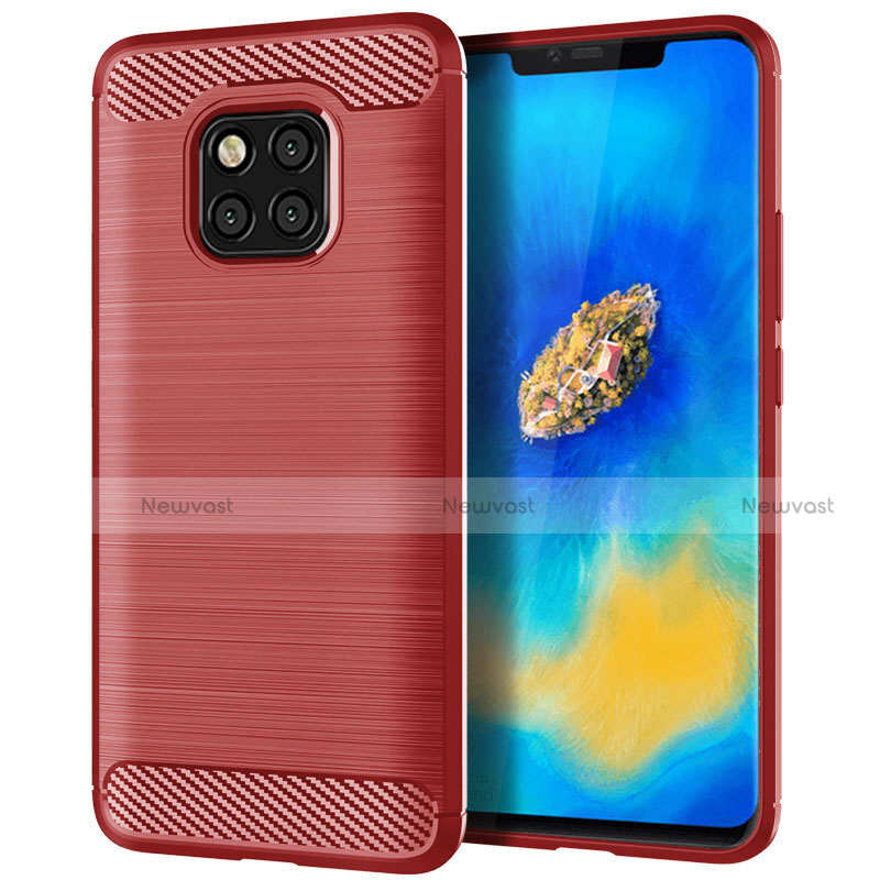 Silicone Candy Rubber TPU Line Soft Case Cover C02 for Huawei Mate 20 Pro Red