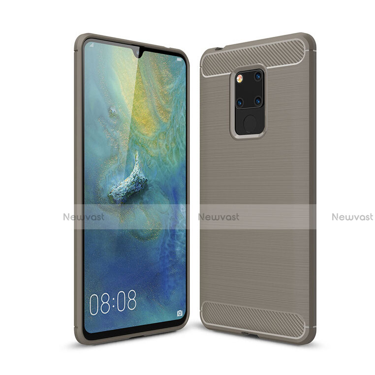 Silicone Candy Rubber TPU Line Soft Case Cover C02 for Huawei Mate 20 X 5G Gray