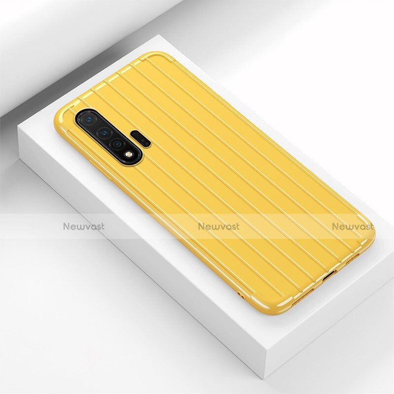 Silicone Candy Rubber TPU Line Soft Case Cover C02 for Huawei Nova 6 Yellow