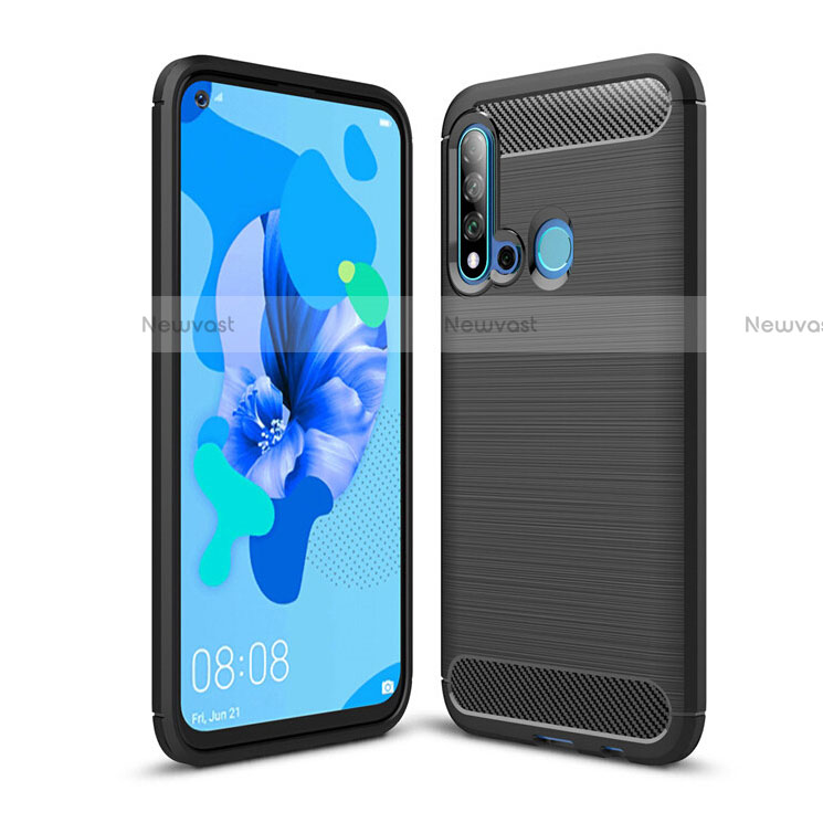 Silicone Candy Rubber TPU Line Soft Case Cover C02 for Huawei P20 Lite (2019) Black