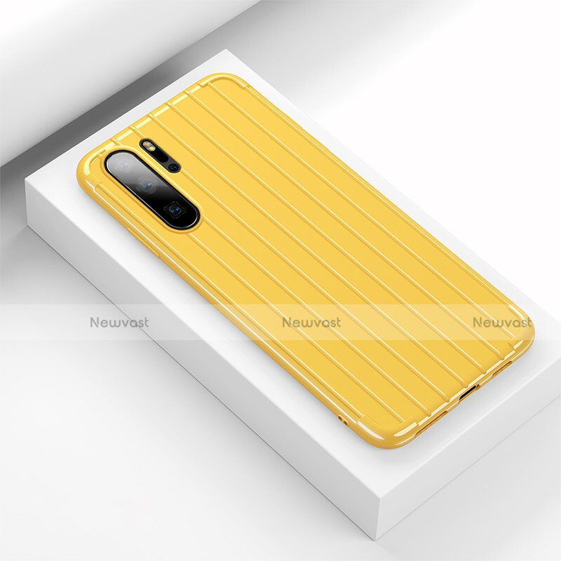 Silicone Candy Rubber TPU Line Soft Case Cover C02 for Huawei P30 Pro New Edition Yellow