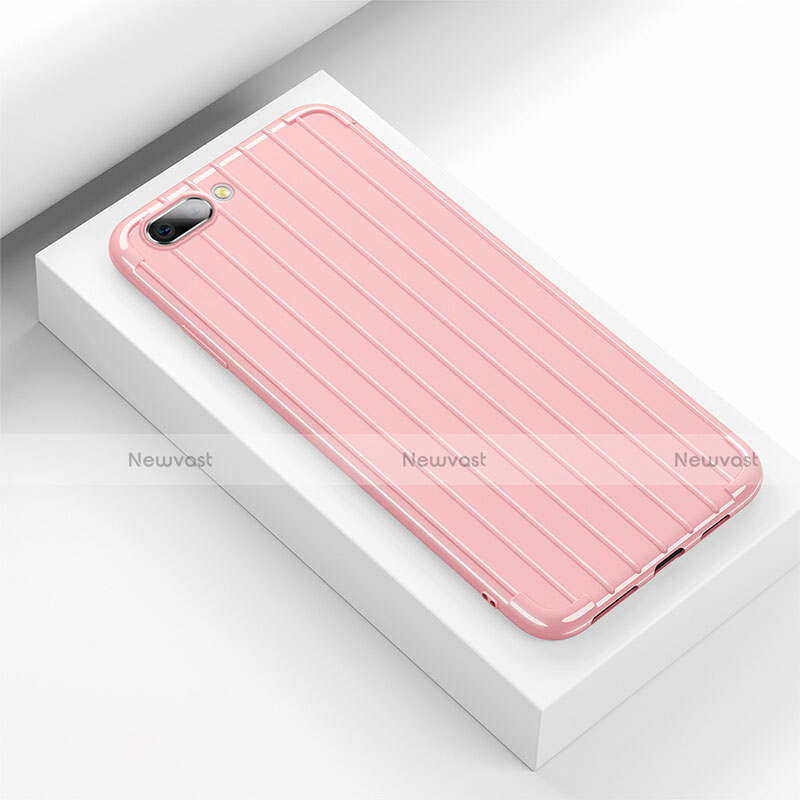 Silicone Candy Rubber TPU Line Soft Case Cover C02 for Oppo RX17 Neo Pink