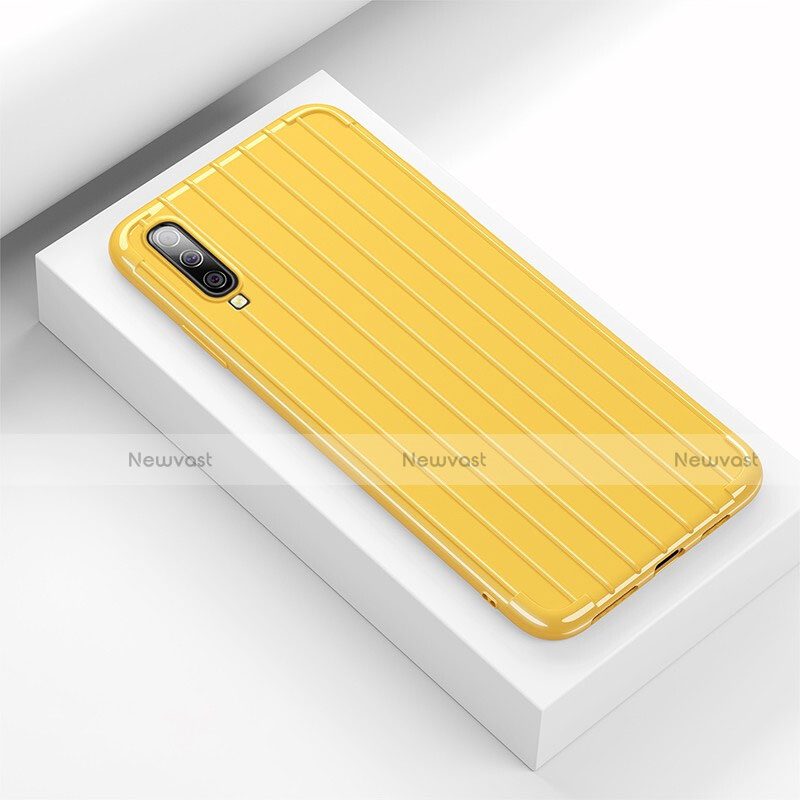 Silicone Candy Rubber TPU Line Soft Case Cover C02 for Samsung Galaxy A70 Yellow