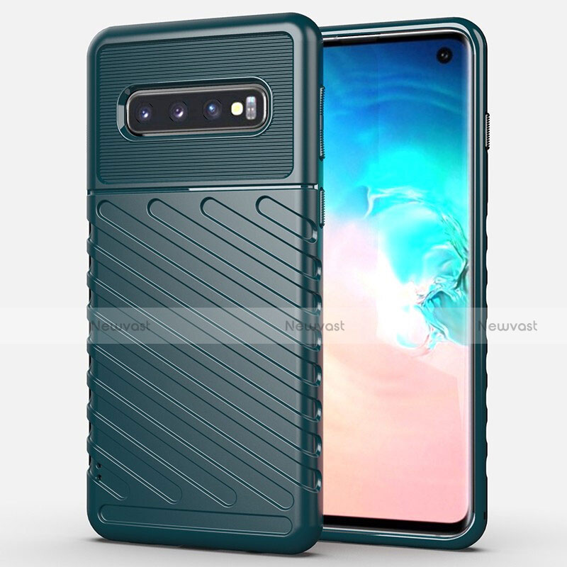 Silicone Candy Rubber TPU Line Soft Case Cover C02 for Samsung Galaxy S10 5G Green