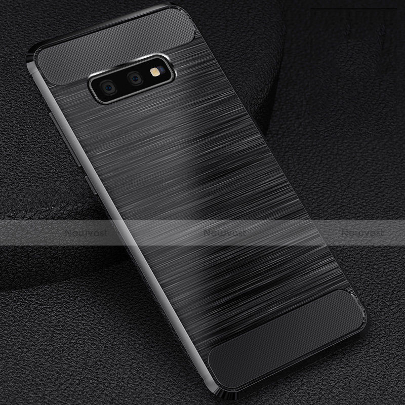 Silicone Candy Rubber TPU Line Soft Case Cover C02 for Samsung Galaxy S10e Black