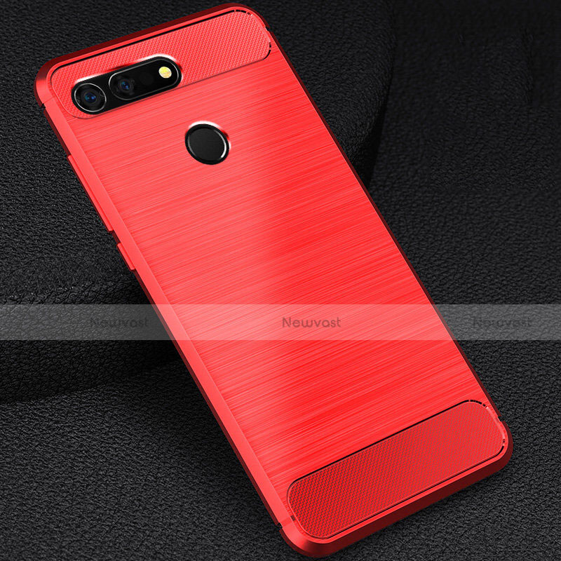 Silicone Candy Rubber TPU Line Soft Case Cover C03 for Huawei Honor V20 Red