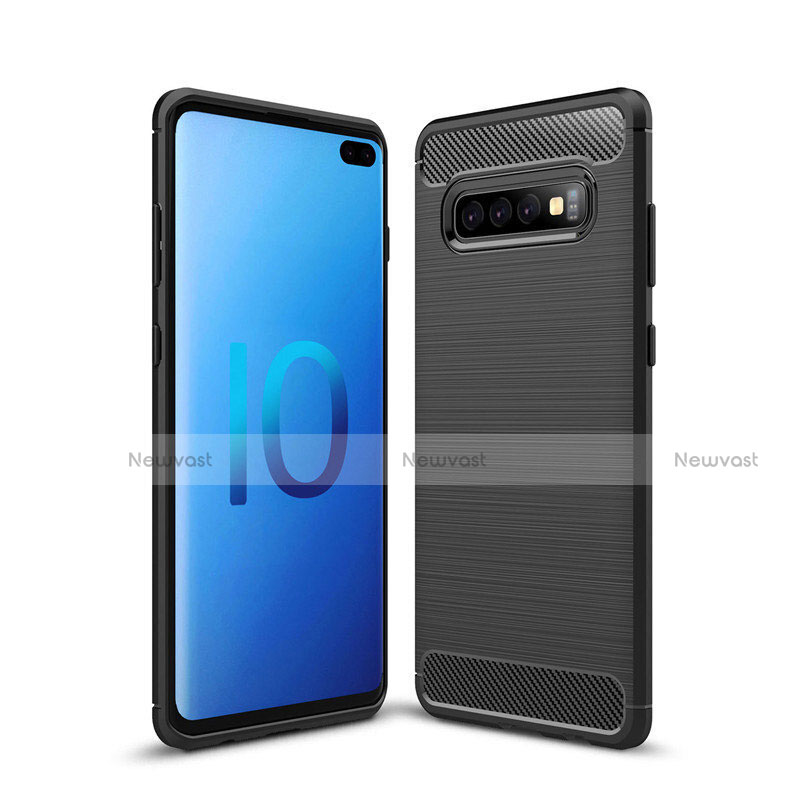 Silicone Candy Rubber TPU Line Soft Case Cover C03 for Samsung Galaxy S10 Plus Black