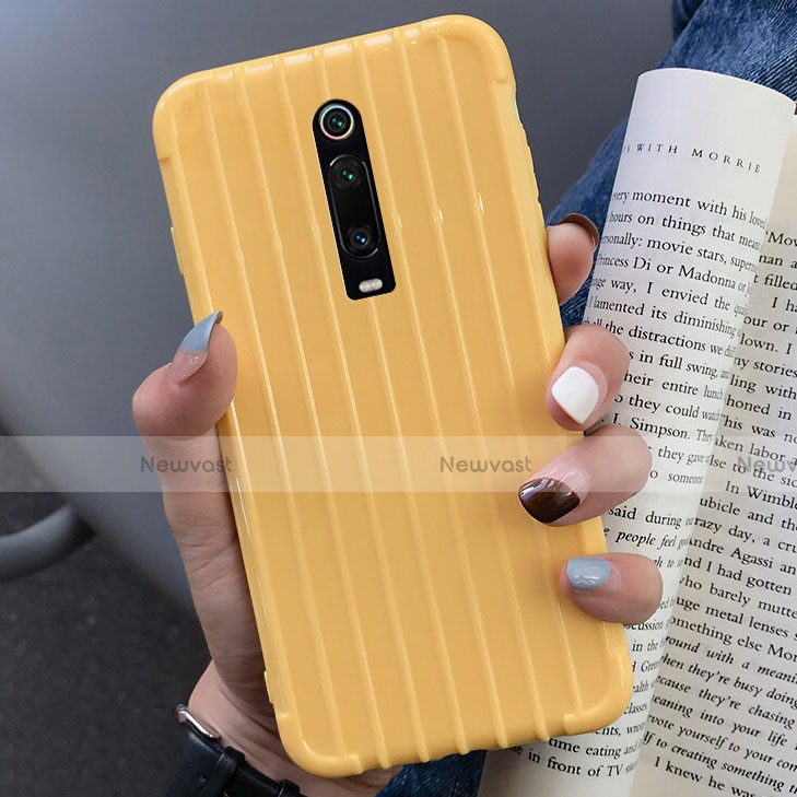 Silicone Candy Rubber TPU Line Soft Case Cover C03 for Xiaomi Mi 9T Pro Yellow