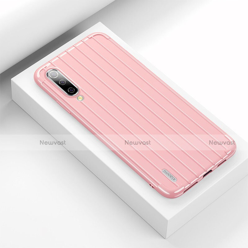 Silicone Candy Rubber TPU Line Soft Case Cover C03 for Xiaomi Mi A3 Pink