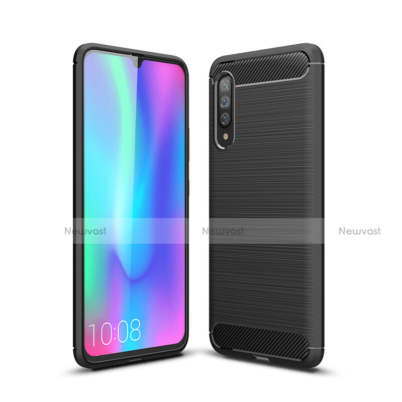 Silicone Candy Rubber TPU Line Soft Case Cover C04 for Samsung Galaxy A70 Black