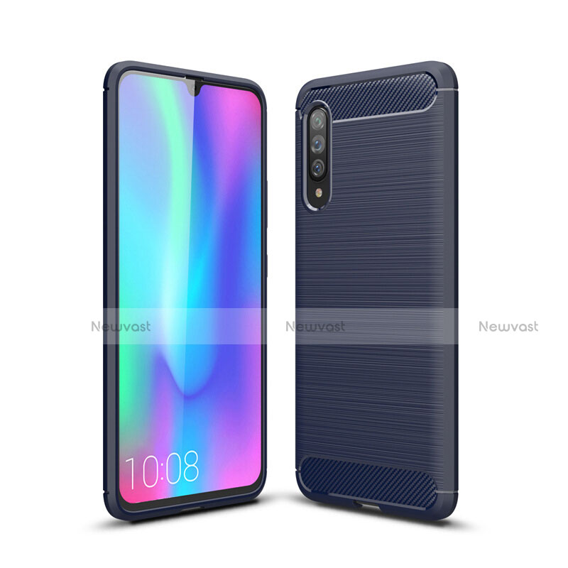 Silicone Candy Rubber TPU Line Soft Case Cover C04 for Samsung Galaxy A70 Blue