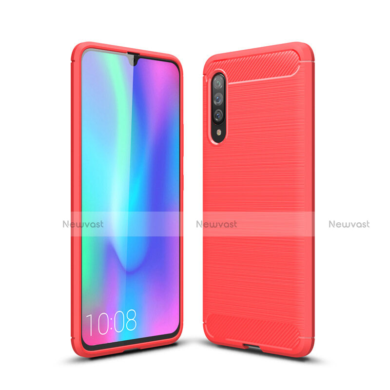 Silicone Candy Rubber TPU Line Soft Case Cover C04 for Samsung Galaxy A70 Red