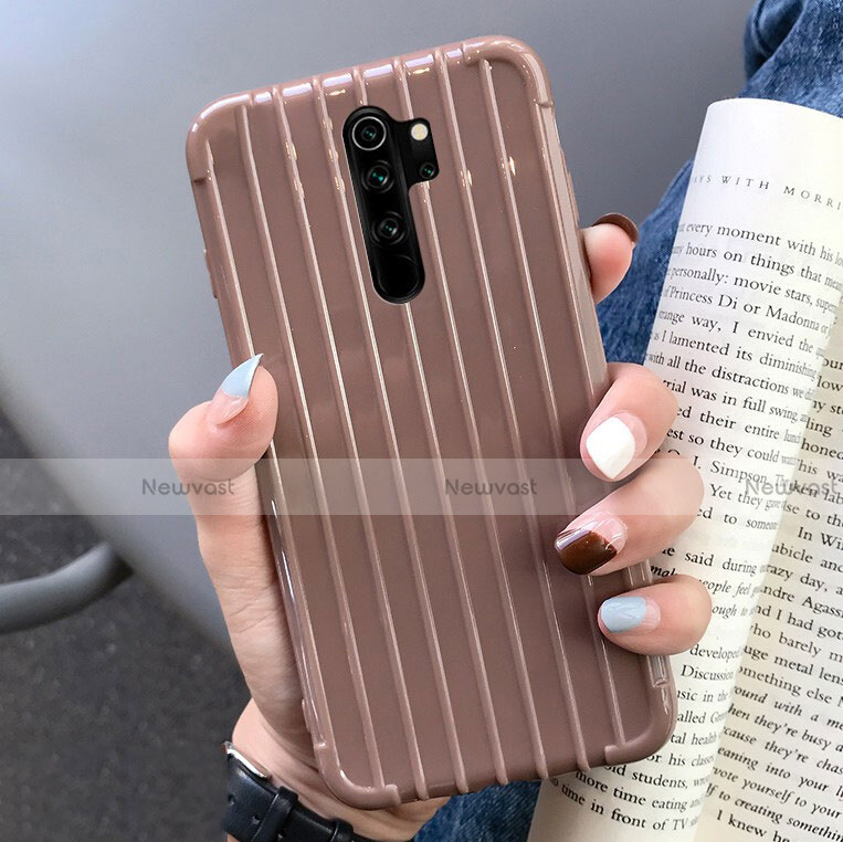 Silicone Candy Rubber TPU Line Soft Case Cover C04 for Xiaomi Redmi Note 8 Pro Brown