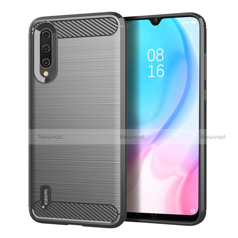 Silicone Candy Rubber TPU Line Soft Case Cover C05 for Xiaomi Mi A3 Gray