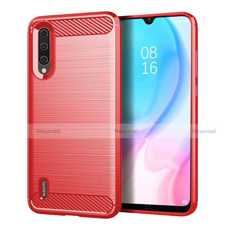 Silicone Candy Rubber TPU Line Soft Case Cover C05 for Xiaomi Mi A3 Red