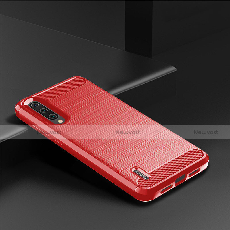 Silicone Candy Rubber TPU Line Soft Case Cover C08 for Xiaomi Mi A3 Red