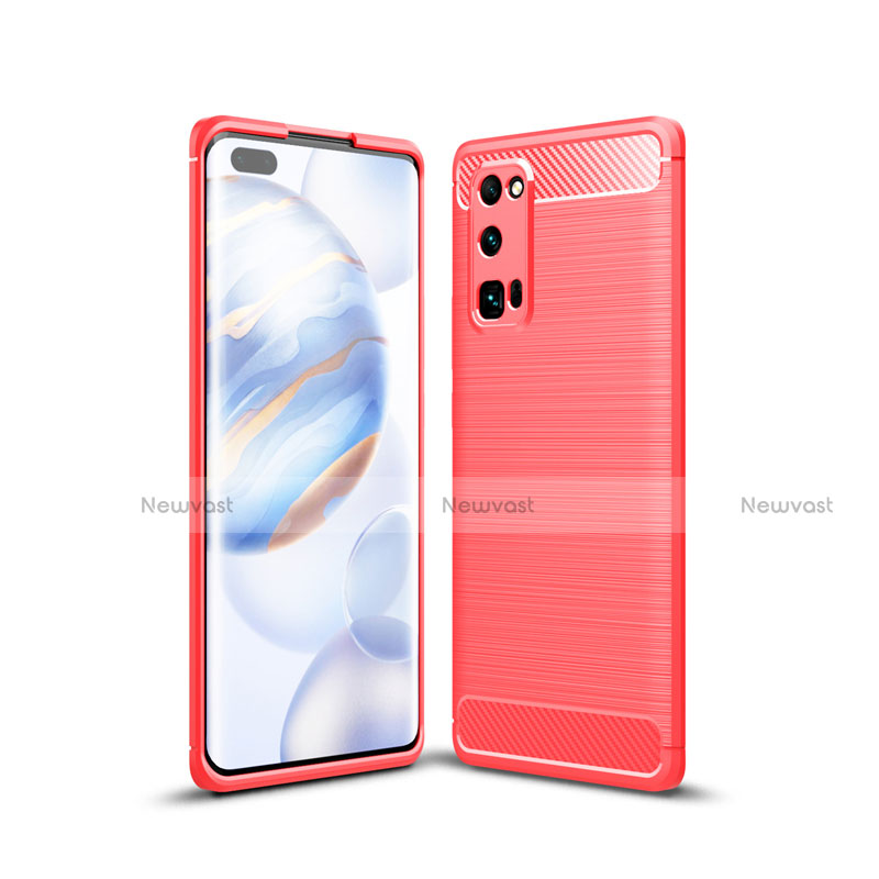 Silicone Candy Rubber TPU Line Soft Case Cover for Huawei Honor 30 Pro Red