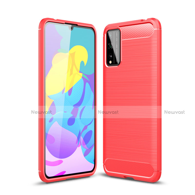 Silicone Candy Rubber TPU Line Soft Case Cover for Huawei Honor Play4T Pro Red