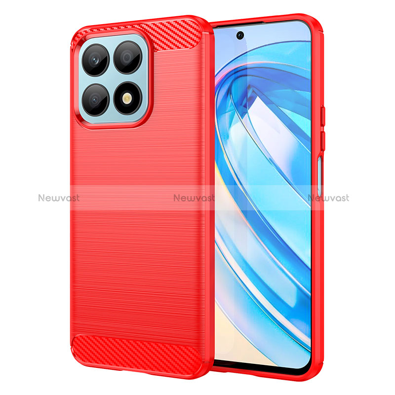 Silicone Candy Rubber TPU Line Soft Case Cover for Huawei Honor X8a 4G Red